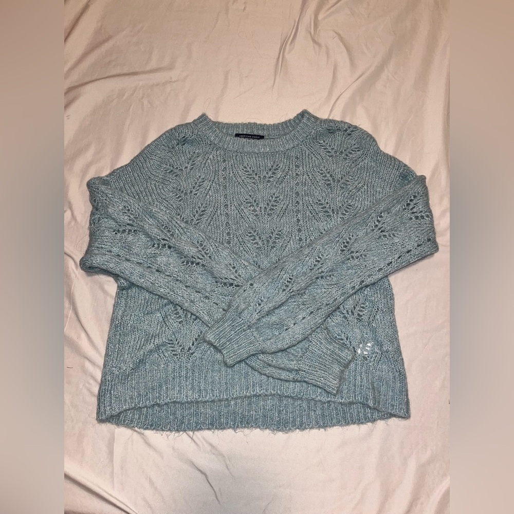 American Eagle Soft Blue Knit Pullover